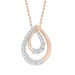 LADIES PENDANT WITH CHAIN 0.25CT ROUND DIAMOND 10K ROSE GOLD
