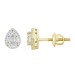 LADIES EARRINGS 0.25CT ROUND/BAGUETTE DIAMOND 10K YELLOW GOLD