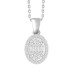 LADIES PENDANT WITH CHAIN 0.20CT ROUND/BAGUETTE DIAMOND 10K WHITE GOLD