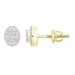 LADIES EARRINGS 0.25CT ROUND/BAGUETTE DIAMOND 10K YELLOW GOLD