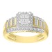 LADIES RING 1.00CT ROUND/PRINCESS/BAGUETTE DIAMOND 10K YELLOW GOLD