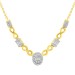 LADIES NECKLACE 0.33CT ROUND/BAGUETTE DIAMOND 10K YELLOW GOLD