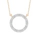 LADIES NECKLACE 0.10CT ROUND/BAGUETTE DIAMOND 10K ROSE GOLD