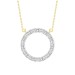 LADIES NECKLACE 0.20CT ROUND/BAGUETTE DIAMOND 10K YELLOW GOLD