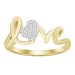 LADIES RING 0.10CT ROUND DIAMOND 10K YELLOW GOLD