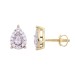 LADIES STUD EARRINGS 0.60CT ROUND/BAGUETTE/PEAR DIAMOND 10K YELLOW GOLD