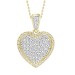 LADIES PENDANT WITH CHAIN 0.33CT ROUND/BAGUETTE DIAMOND 10K YELLOW GOLD