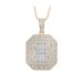 LADIES PENDANT WITH CHAIN 0.50CT ROUND/BAGUETTE DIAMOND 10K ROSE GOLD