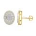 LADIES EARRINGS 0.50CT ROUND/BAGUETTE DIAMOND 10K YELLOW GOLD