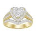LADIES RING 1.00CT ROUND/BAGUETTE DIAMOND 14K YELLOW GOLD