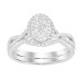 LADIES BRIDAL SET 0.25CT ROUND DIAMOND STERLING SILVER/WHITE GOLD