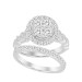 LADIES BRIDAL SET 1.50CT ROUND DIAMOND 14K WHITE GOLD