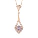 LADIES PENDANT 1.00CT ROUND DIAMOND 10K MORGANITE STONE ROSE GOLD