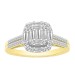 LADIES RING 0.50CT ROUND/BAGUETTE DIAMOND 10K YELLOW GOLD