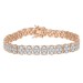 LADIES BRACELET 2.00CT ROUND DIAMOND 10K WHITE/ROSE GOLD