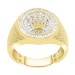 MEN'S RING 0.50CT ROUND/BAGUETTE DIAMOND 10K YELLOW GOLD
