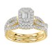 LADIES BRIDAL SET 1.25CT ROUND DIAMOND 14K YELLOW GOLD (SI QUALITY)