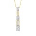 LADIES PENDANT WITH CHAIN 0.50CT ROUND/BAGUETTE DIAMOND 10K YELLOW GOLD