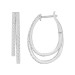 LADIES HOOP EARRINGS 0.75CT ROUND DIAMOND 10K WHITE GOLD