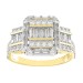 LADIES RING 0.75CT ROUND/BAGUETTE DIAMOND 10K YELLOW GOLD