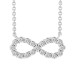 LADIES NECKLACE 0.15CT ROUND DIAMOND 10K WHITE GOLD