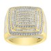 MEN'S RING 1.00CT ROUND/BAGUETTE DIAMOND 10K YELLOW GOLD