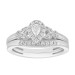 LADIES BRIDAL SET 0.25CT ROUND/PEAR DIAMOND 10K WHITE GOLD