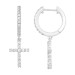 LADIES HOOP EARRINGS 0.50CT ROUND DIAMOND 10K WHITE GOLD