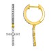 LADIES HOOPS EARRINGS 0.50CT ROUND DIAMOND 10K YELLOW GOLD