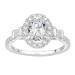 LADIES RING 0.50CT ROUND/BAGUETTE DIAMOND 14K WHITE GOLD