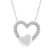 LADIES PENDANT WITH CHAIN 0.06CT ROUND DIAMOND 10K WHITE GOLD