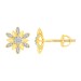 LADIES EARRINGS 0.10CT ROUND DIAMOND 10K YELLOW GOLD