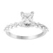 LADIES RING 0.50CT ROUND DIAMOND 14K WHITE GOLD