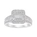 LADIES RING 1.00CT ROUND/BAGUETTE DIAMOND 14K WHITE GOLD