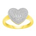LADIES RING 0.50CT ROUND/BAGUETTE DIAMOND 10K YELLOW GOLD