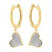 LADIES HOOP EARRINGS 0.25CT ROUND DIAMOND 10K YELLOW GOLD