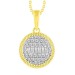 LADIES PENDANT 0.25CT ROUND/BAGUETTE DIAMOND 10K YELLOW GOLD