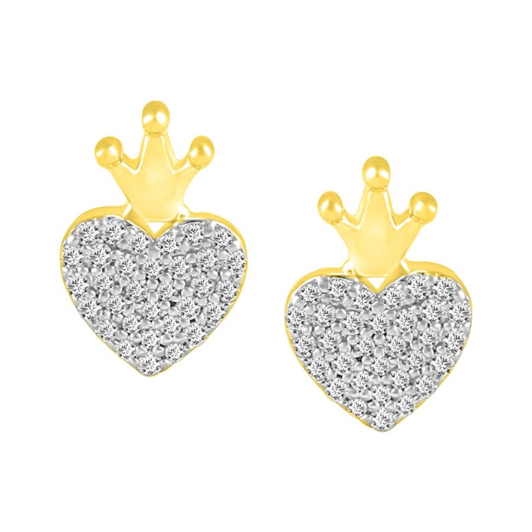 EARRINGS 0.15CT ROUND DIAMOND 10K YELLOW GOLD