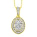LADIES PENDANT 0.25CT ROUND/BAGUETTE DIAMOND 10K YELLOW GOLD