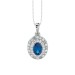 LADIES PENDANT 1.05CT BAGUETTE/ROUND/OVAL DIAMOND 14K WHITE GOLD (CENTER STONE 0.80 CT OVAL DIAMOND)