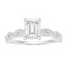 LADIES RING 1.10CT ROUND DIAMOND 14K WHITE GOLD (SI QUALITY) (CENTER STONE 0.75CT EMERALD DIAMOND)