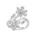 LADIES RING 0.50CT ROUND/BAGUETTE DIAMOND 14K WHITE GOLD (SI QUALITY)