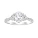 LADIES RING 1.00CT ROUND DIAMOND 14K WHITE GOLD