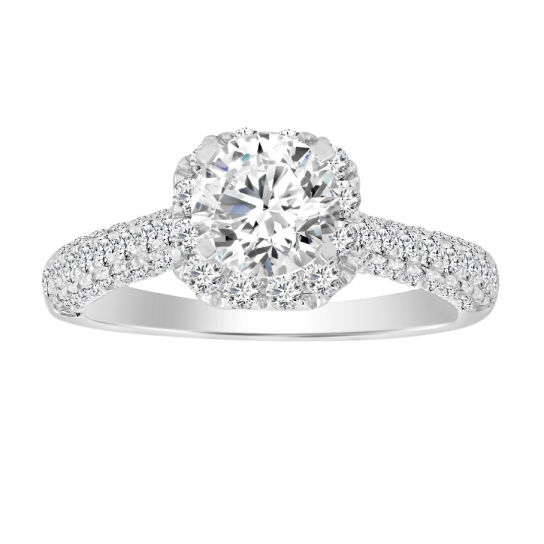 LADIES RING 0.75CT ROUND DIAMOND 14K YELLOW GOLD