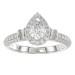 LADIES RING 1.25CT ROUND/BAGUETTE DIAMOND 14K WHITE GOLD (SI QUALITY)