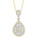LADIES PENDANT 0.50CT ROUND/BAGUETTE DIAMOND 10K YELLOW GOLD