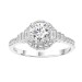 LADIES ENGAGEMENT RING SEMI MOUNT 0.25CT ROUND/BAGUETTE DIAMOND 14K WHITE GOLD