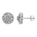 LADIES EARRINGS 0.10CT ROUND DIAMOND STERLING SILVER/WHITE GOLD