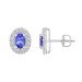 LADIES EARRINGS 1.40CT ROUND/OVAL  DIAMOND 14K WHITE GOLD