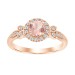 RING 0.70CT ROUND DIAMOND 14K MORGANITE STONE ROSE GOLD
